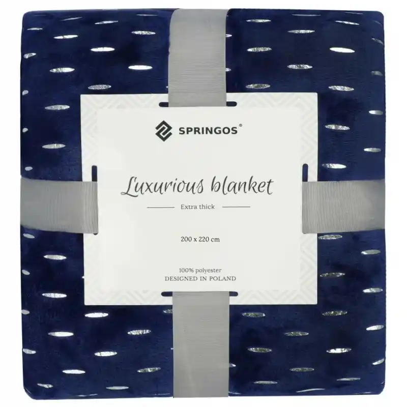 Top Prodej Plyšová deka 200x220 cm SPRINGOS EMBER tmavě modrá