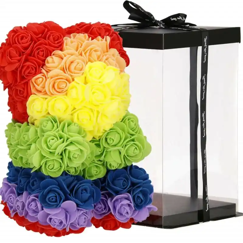 Medvídek z růží 30 cm SPRINGOS ROSE BEAR barevný Cenová Bomba