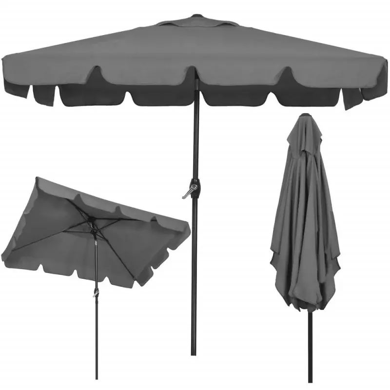 Zahradní slunečník 122x195 cm cm, tmavě šedý SPRINGOS PALMA GU0037 Časově Omezené