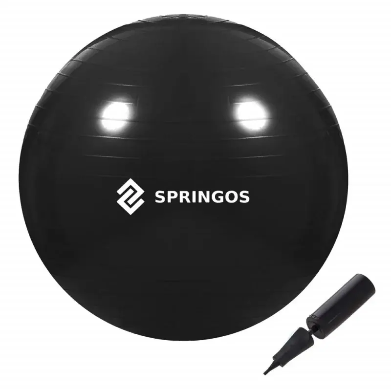 Cenově Výhodný Gymnastický míč 65 cm + pumpička SPRINGOS DYNAMIC černý