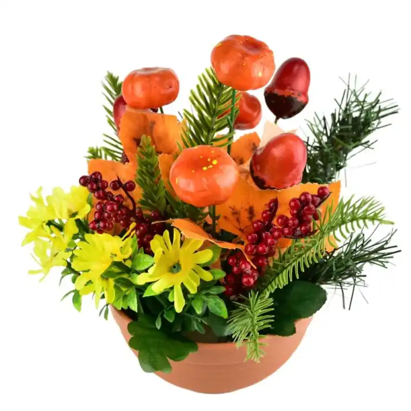 Top Prodej Podzimní dekorace se žaludy a dýněmi 25x25 cm