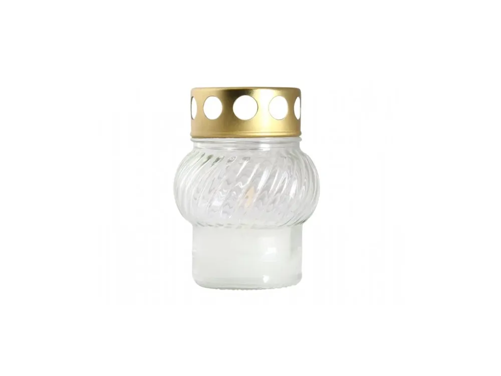 Lampička hřbitovní MINIKOULE skleněná 40g d7,5x11cm Sleva