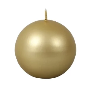 Rychlé Dodání Svíčka METALIK KOULE metalická lesklá d8cm - zlatá