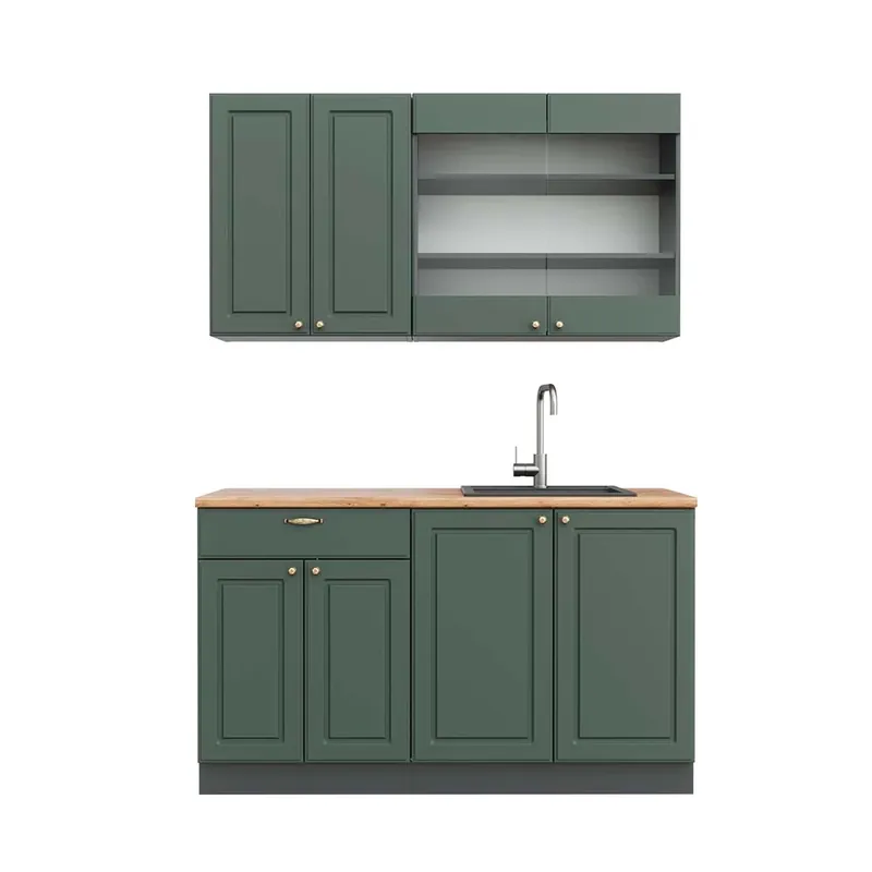 Aktuální Jednotková kuchyně Fame-Line Zeleno-zlatá Country House/Anthracite 140 cm , PD Dub Vicco
