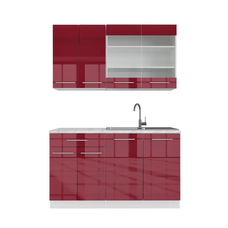 Novinka Jednotková kuchyně Fame-Line Bordeaux vysoký lesk/bílá 140 cm , PD Mramor Vicco