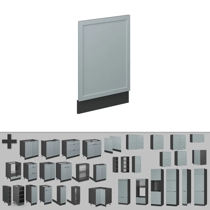 Přední panel Fame-Line Světle modrošedá 45 cm , PD Dub Vicco Originální