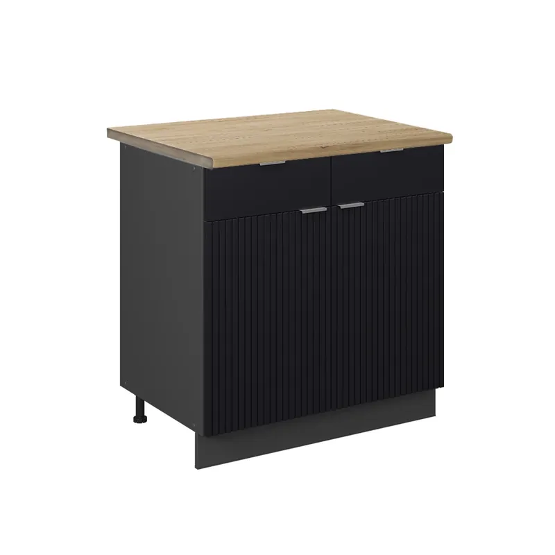 Ihned K Objednání Spodní skříňka kuchyňské linky Fame-Line Černý pruhovaný 80 cm , PD Dub Vicco