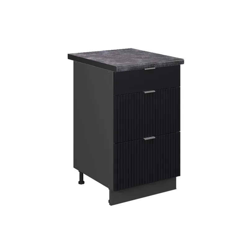 Originální Spodní skříňka kuchyňské linky Fame-Line Černý pruhovaný/Antracit 50 cm, PD Antracit Vicco