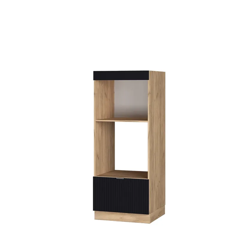 Must-Have Skříňka na mikrovlnnou troubu Fame-Line Černý pruhovaný 60 cm otevřený Vicco