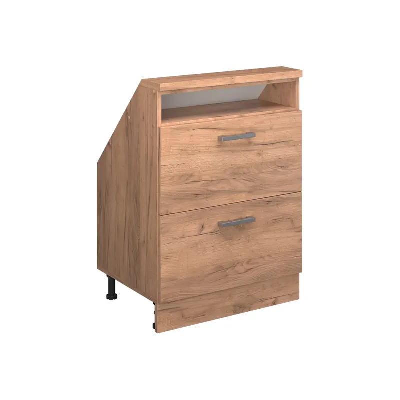 Kuchyňská skříňka pod šikmou střechu R-Line Zlatý mocný dub 60 cm se 2 zásuvkami Vicco Koupit Online