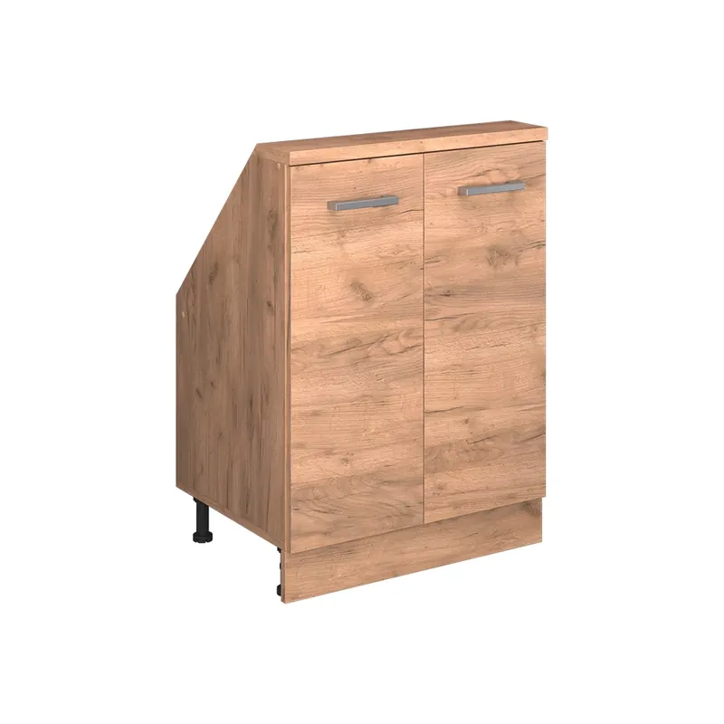 Dokud Zásoby Vydrží Kuchyňská skříňka pod šikmou střechu R-Line Zlatý mocný dub 60 cm se 2 dvířky Vicco