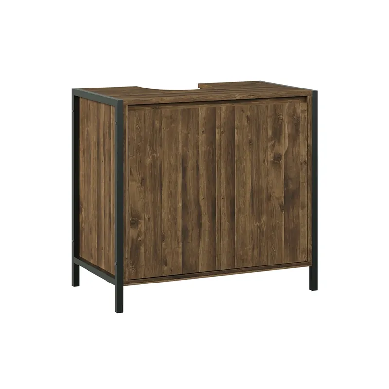Základní skříňka pod umyvadlo Naola Dub/černá 70 x 65 cm se 2 uzavřenými úložnými prostory Vicco Novinka