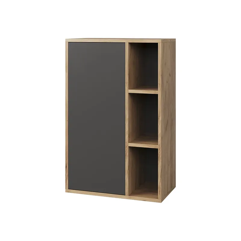 Stěnová police Berno Zlatý dub power/antracit 50.1 x 78.4 cm se 2 uzavřenými přihrádkami Vicco Aktuální