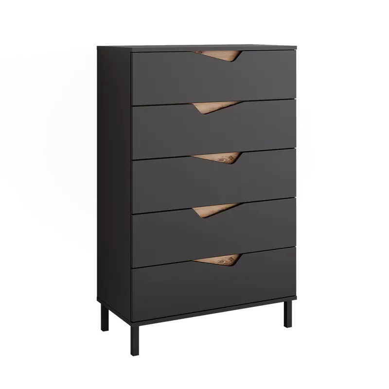 Koupit Online Kredenc Marelle Antracit/Řemeslný dub 76 x 120 cm s 5 zásuvkami Vicco