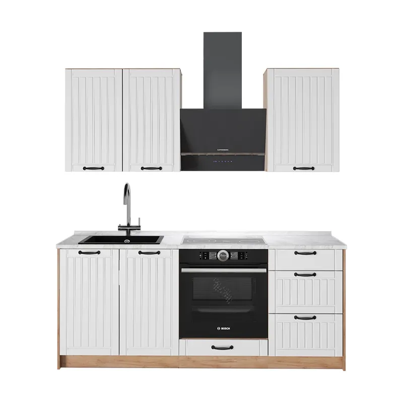 Jednotková kuchyně Fame-Line Bílý venkovský dům/Zlatý mocný dub 190 cm, PD Mramor Vicco Expresní Doručení