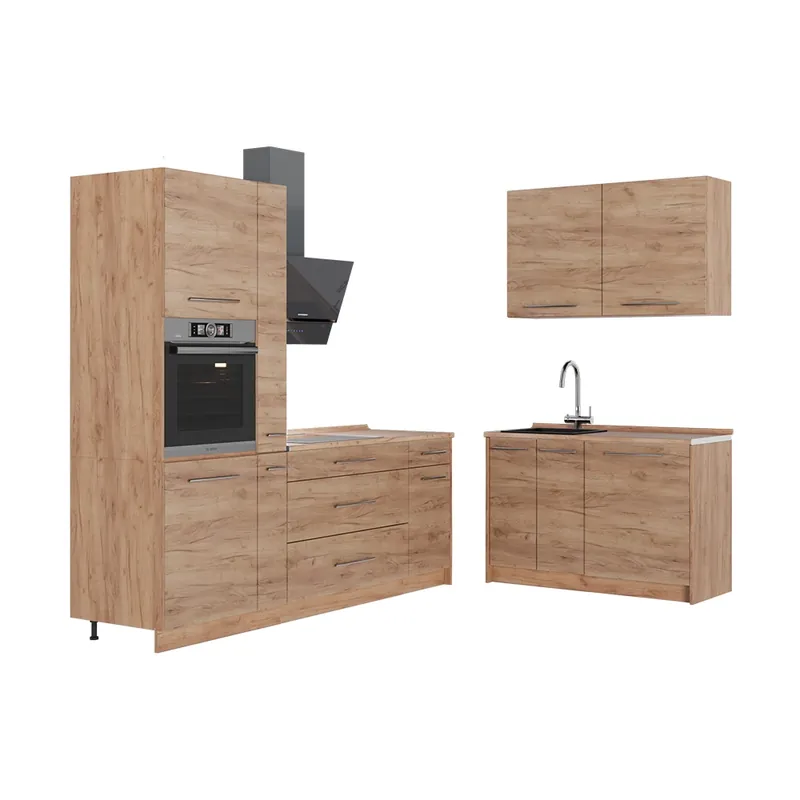 Autentický Kuchyně Fame-Line Zlatý mocný dub/Zlatý mocný dub 220 x 120 cm, PD Dub Vicco