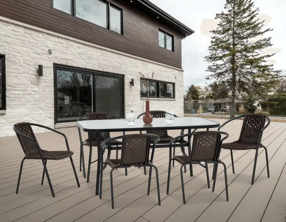 Zahradní jídelní set Bjørkka SIMPLE 150/6 hnědý Cenově Výhodný