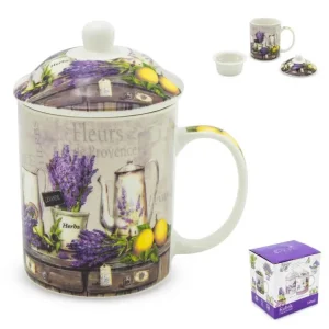 N* Hrnek porcelán 330ml se sítkem a víčkem LAVENDE2 Nejlepší Cena