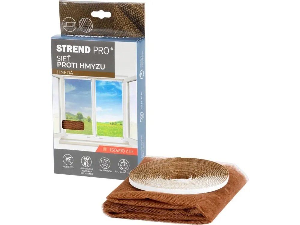 Tovární Cena Síť proti hmyzu okenní 150x90cm hnědá STREND