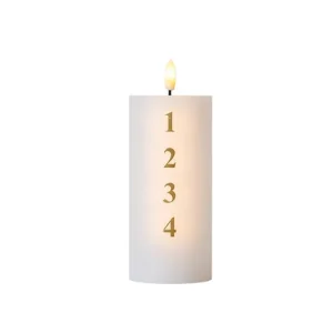 Ověřený Adventní LED svíčka Sille White Gold 15 cm