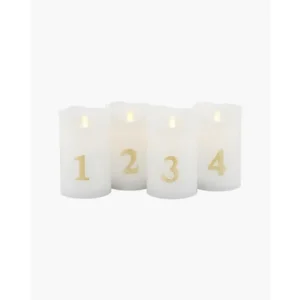 Oblíbený Adventní LED svíčky Sara White Gold - set 4 ks