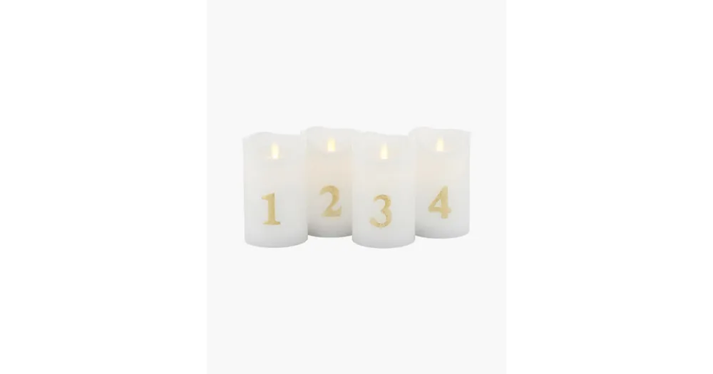 Výprodej Adventné LED sviečky Sara White Gold - set 4 ks