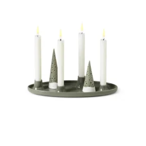 Adventní svícen Nobili Oval Olive Green 33x13 cm Expresní Doručení