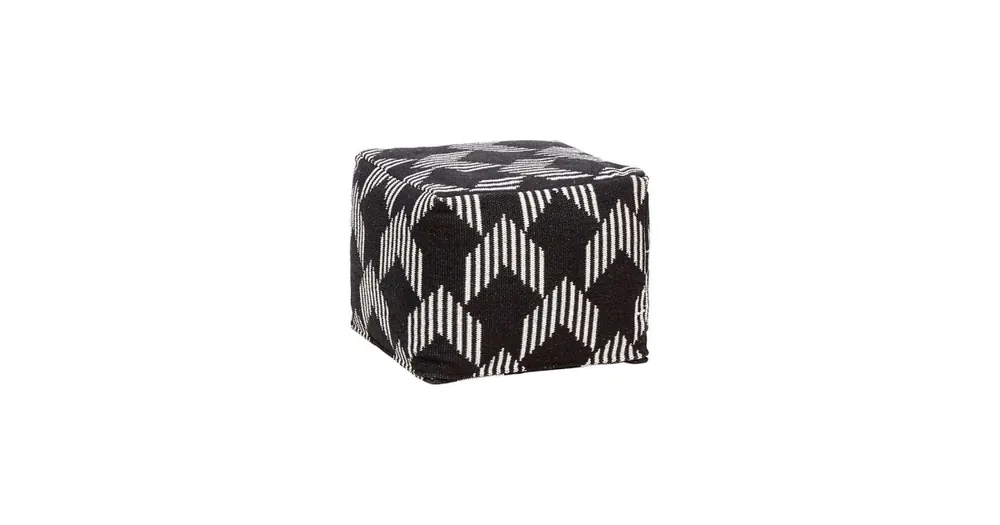 Bavlněný pouf Square černobílý Speciální Cena