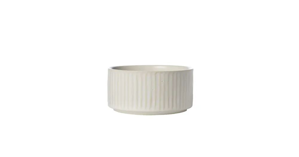 Pouze Dnes Keramická miska Ribbed Natural White 12 cm