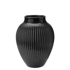 Horká Nabídka Keramická váza Knabstrup Ripple Black 20 cm