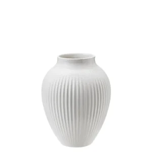 Autentický Keramická váza Knabstrup Ripple White 12,5 cm