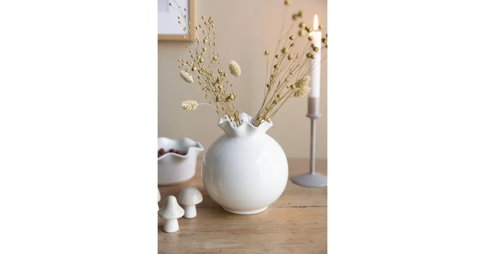 Akční Nabídka Keramická váza Vallvik White 16 cm