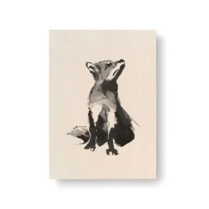 Obrázok na drevenej karte Fox 10x15 cm Cenově Výhodný