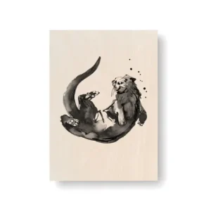 Obrázek na dřevěné kartě Otter 10x15 cm Bezpečná Platba