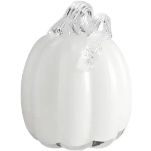 Akční Cena Sklenená dekorácia Pumpkin White 14 cm