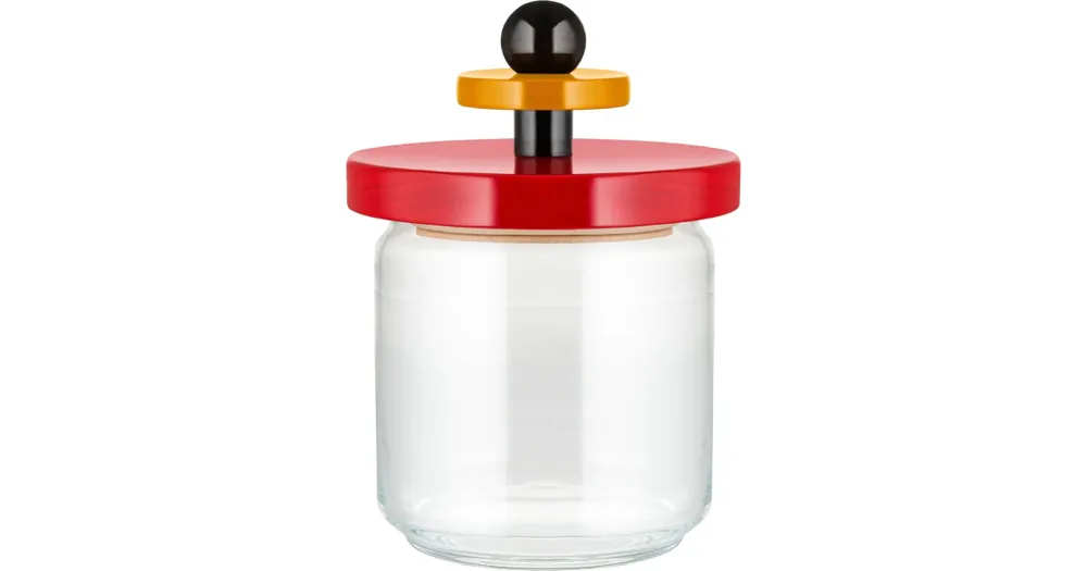 Skleněná dóza 100 Collection Alessi 0,75 l Red Značkový