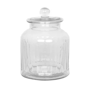 Nová Kolekce Skleněná dóza s víkem Gustav Ribbed Large