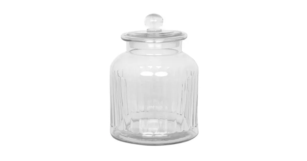 Nová Kolekce Skleněná dóza s víkem Gustav Ribbed Large
