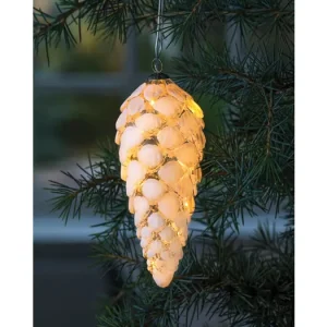 Sklenený svietiaci snehový kužeľ 12 cm Koupit Online
