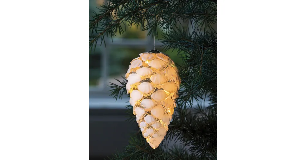 Sklenený osvetlený snehový kužeľ 8 cm Akce
