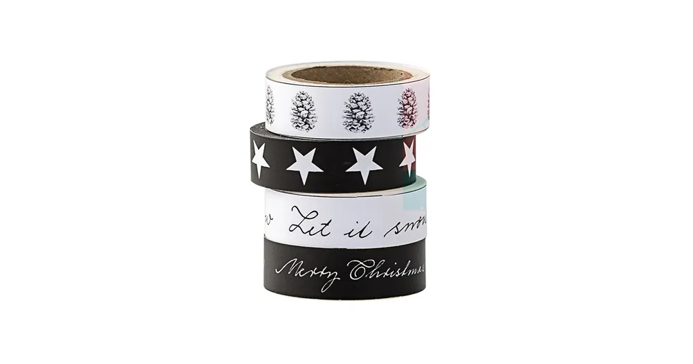 Bezpečná Platba Vianočné washi pásky Black and White – set 4 ks