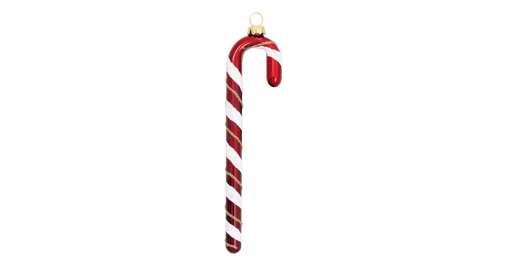 Vánoční závěsná skleněná dekorace Candy Cane Red Omezená Nabídka