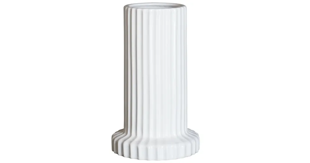 Váza Stripe Shiny White 18 cm Zlevněný