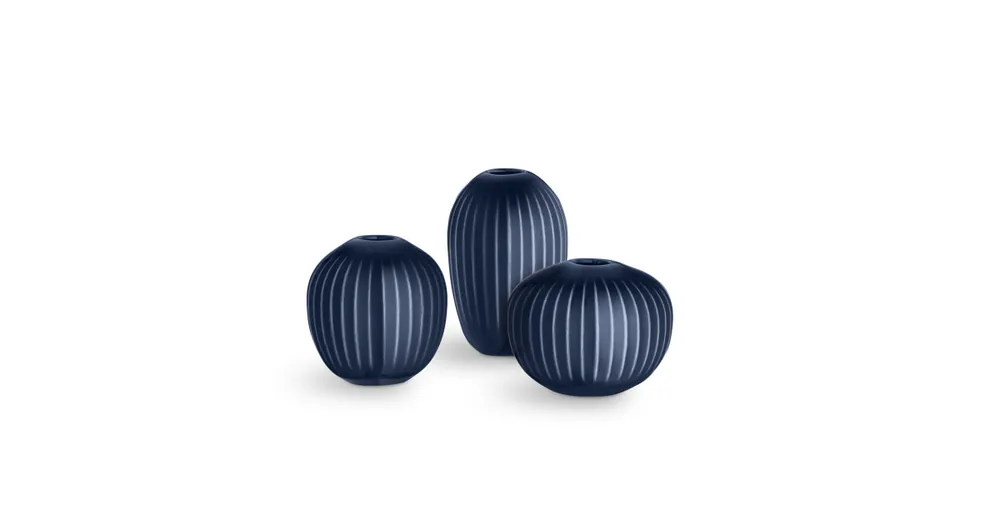 Vrácení Zdarma Vázy Hammershoi Indigo Mini - set 3 ks