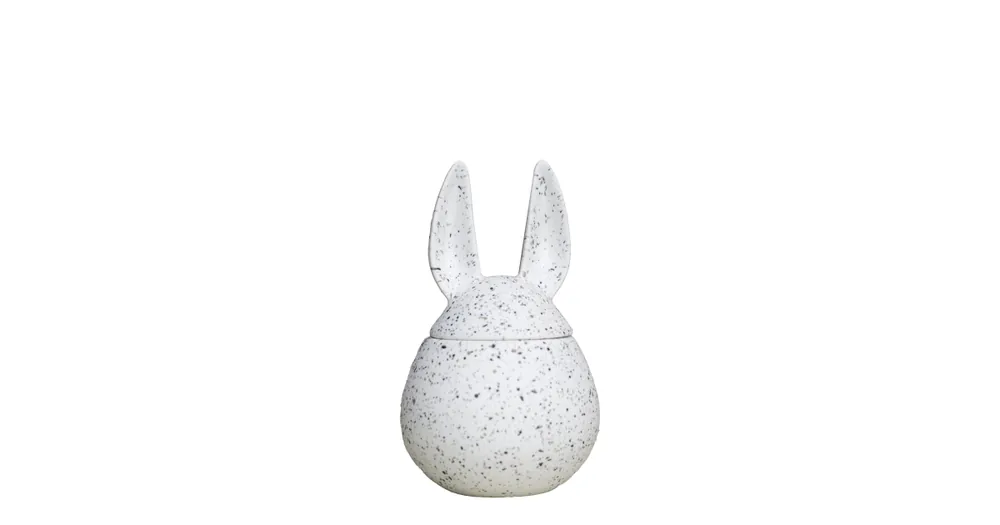 Velikonoční dóza Eating Rabbit White Dot 14 cm Speciální Cena