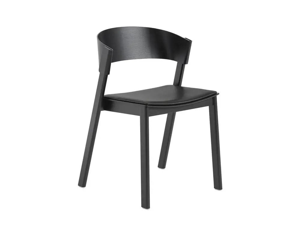 Čalouněná židle Cover Side Chair, black/black refine leather Sezónní Sleva