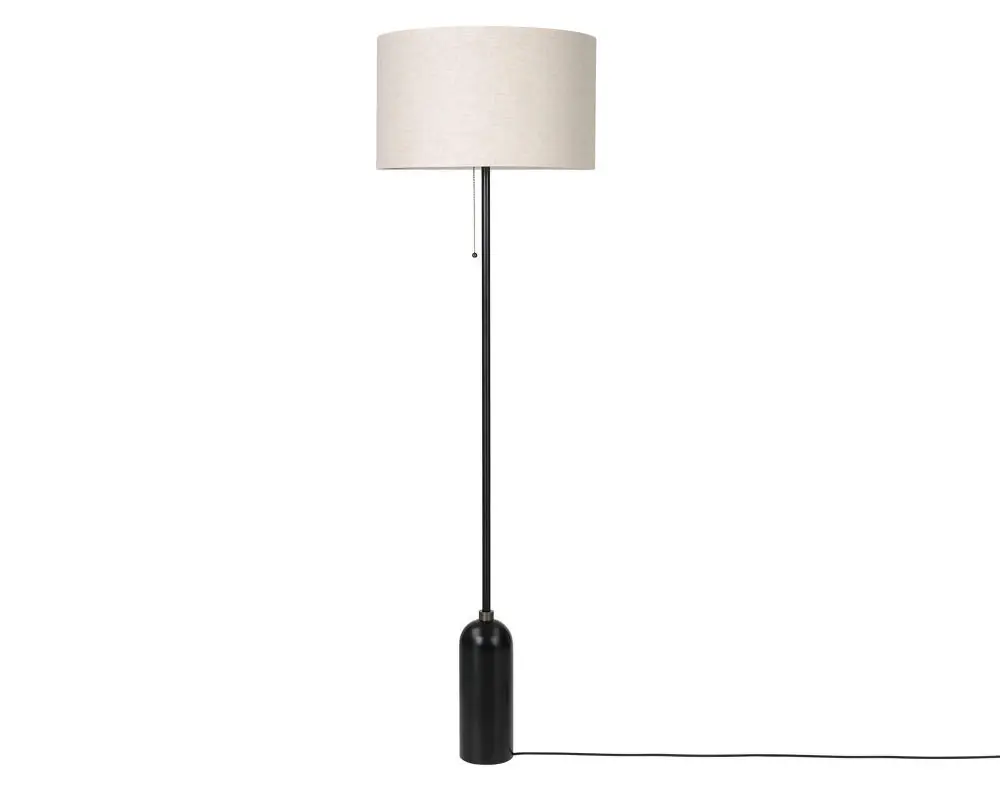 Tovární Cena Stojací lampa Gravity, blackened steel/canvas shade