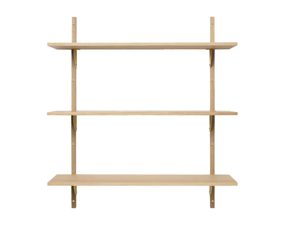 Tovární Cena Police Sector Shelf L/L, natural oak/brass