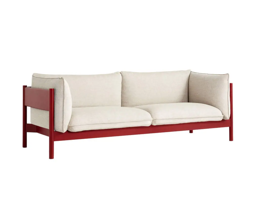 Třímístná pohovka Arbour, wine red lacquered solid beech / Hallingdal 220 Nejlepší Volba