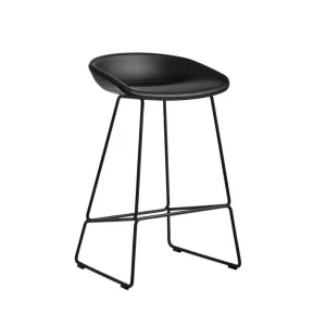 Barová stolička AAS 39 Low Black Powder Coated Steel, Sierra leather SI1001 Zlevněný